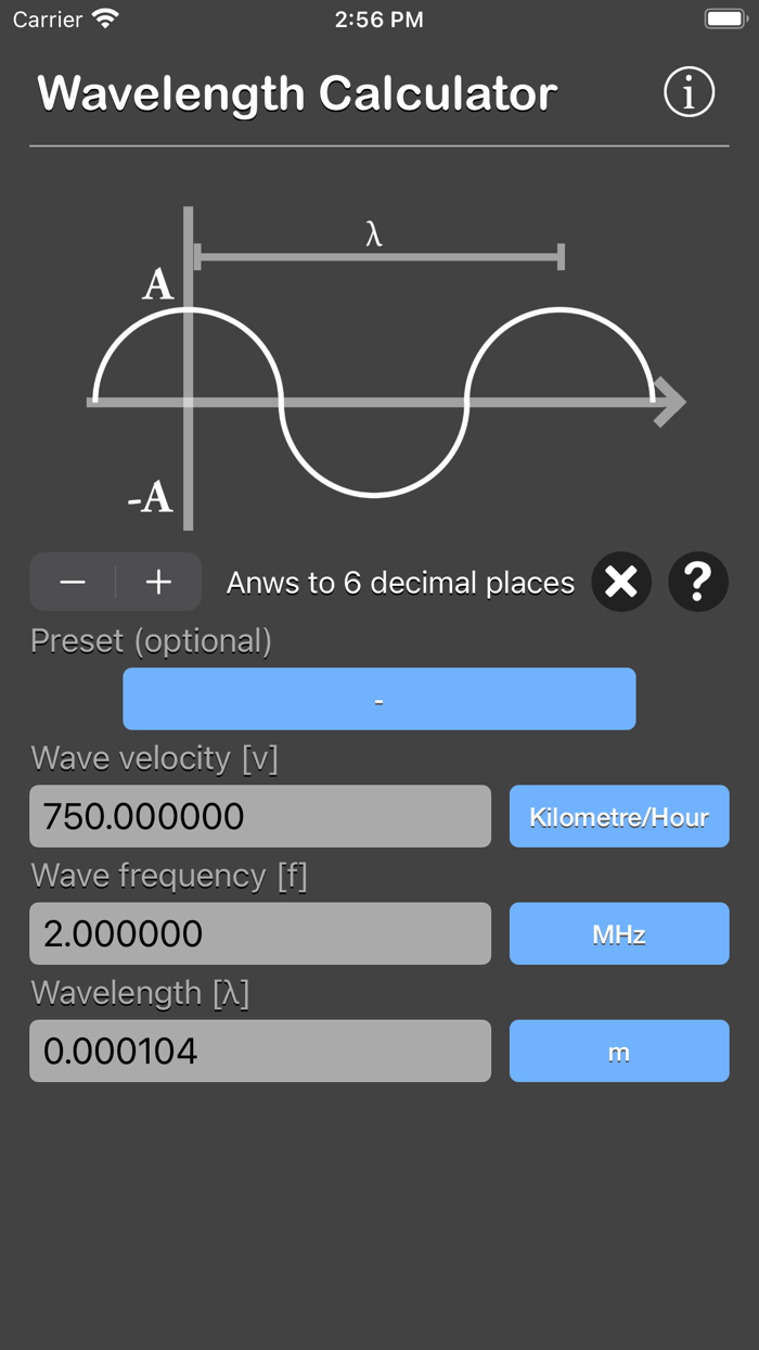 Wavelength Calculator