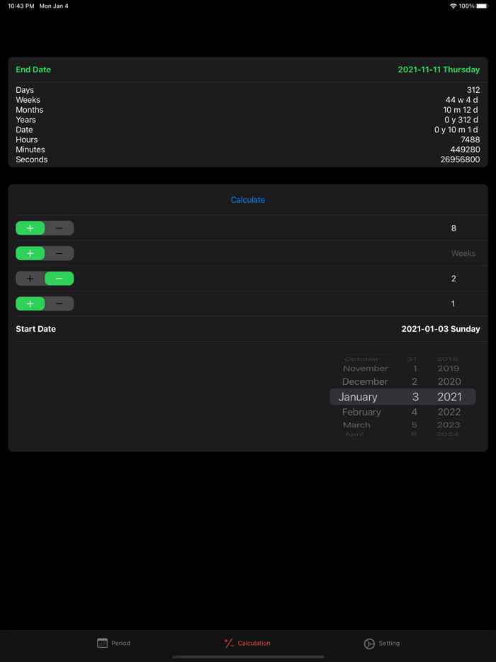 Date calculator asst