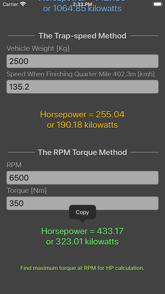#5. Engine Horsepower Calculator (iOS) 由: Nitrio
