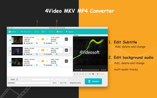 4Video Mkv Mp4 Converter บน Mac App Store