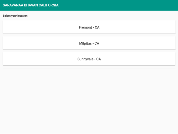 Saravanaa Bhavan California