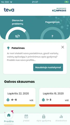 Migrenos kompasas screenshot 1