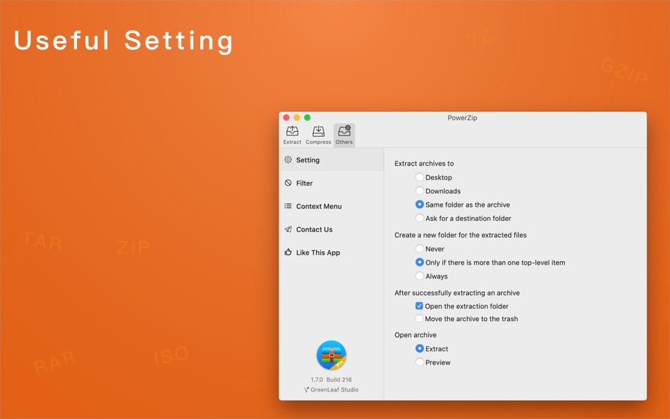 #6. PowerZip Pro-Powerful Archiver (macOS) Podle: 汝峰 向
