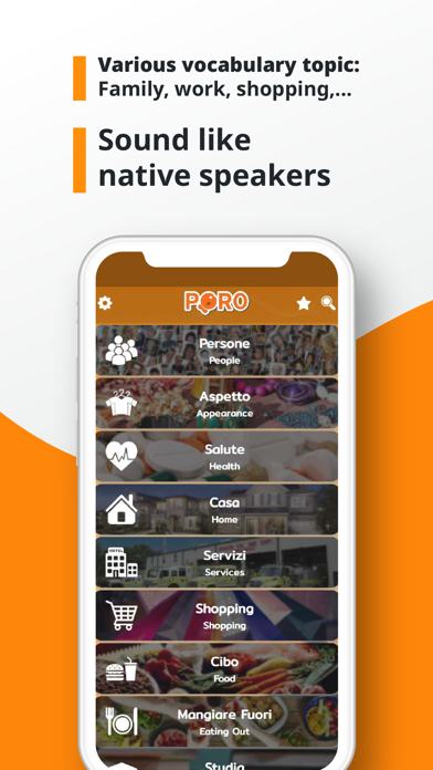 PORO - Italian Vocabulary Screenshot
