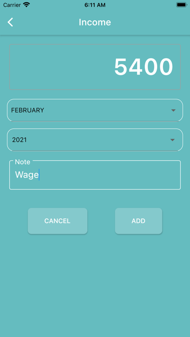 Budget Account Screenshot