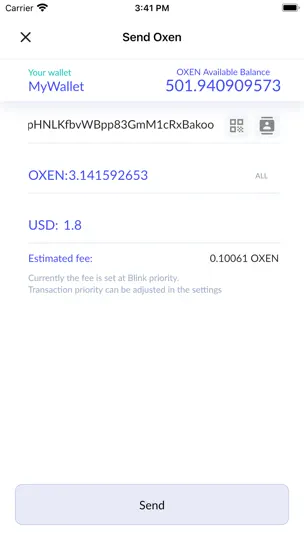 Screenshot von Oxen Wallet (Rangeproof) auf dem iPhone 4