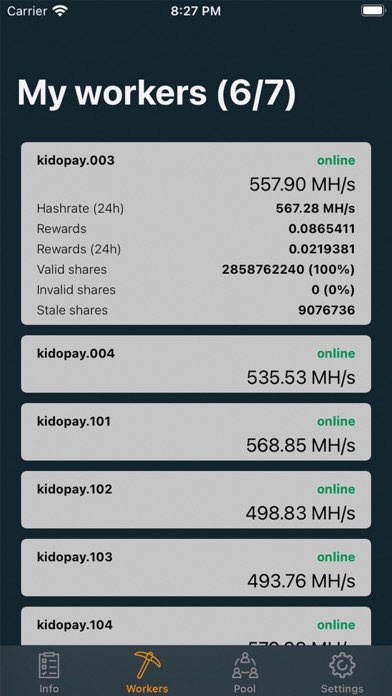 Litecoinpool monitor Screenshot