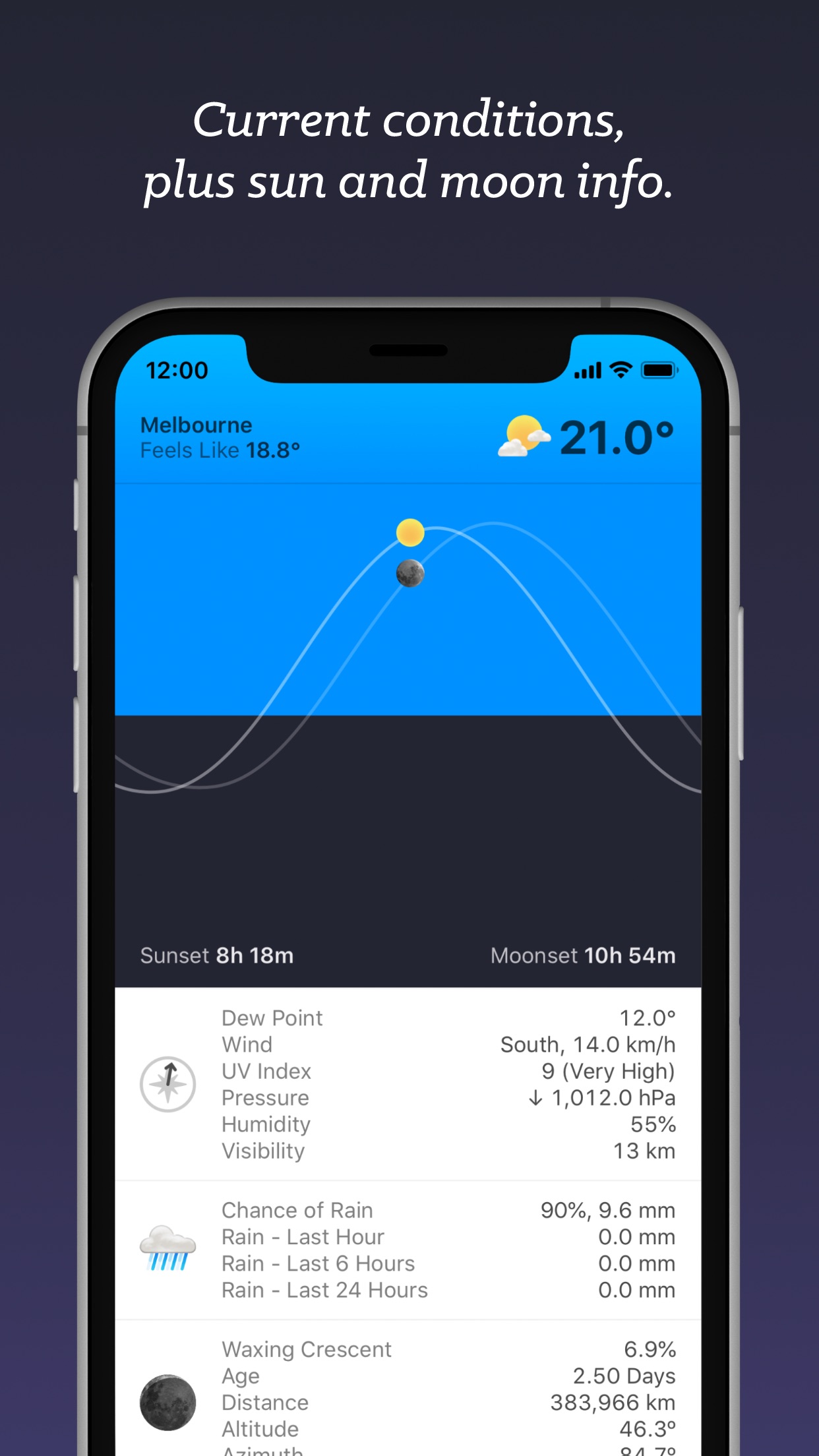 Screenshot do app Snowflake Weather