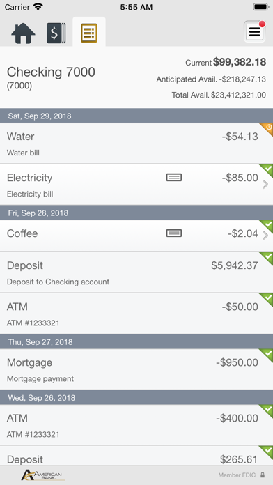 American Bank Mobile Business Screenshot