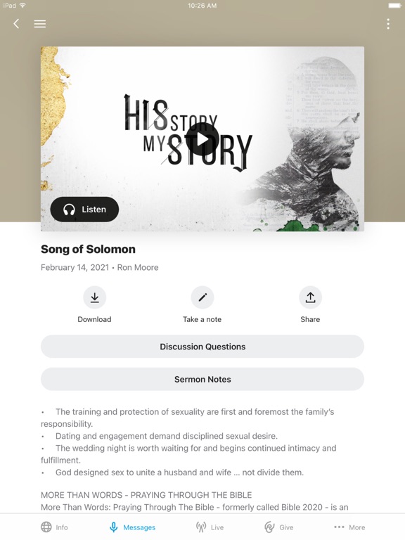 The Bible Chapel iPad screenshot 3 - Lifestyle app