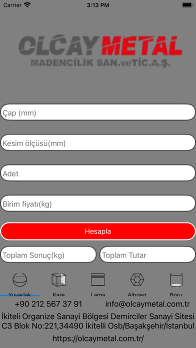 Olcay Metal Hesaplama Screenshot