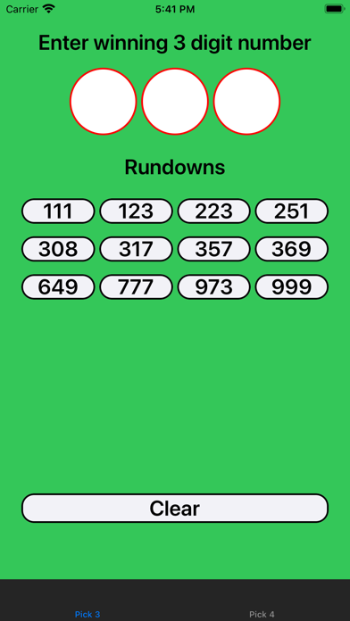 Pick 3 Rundowns Screenshot