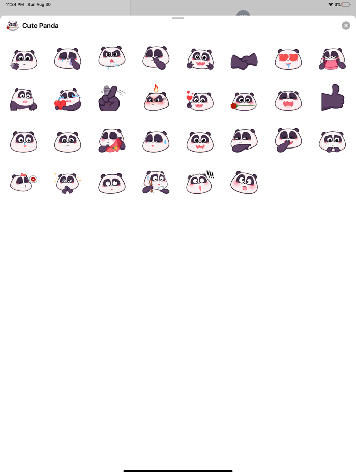 Cute Panda Head Emoji Stickers
