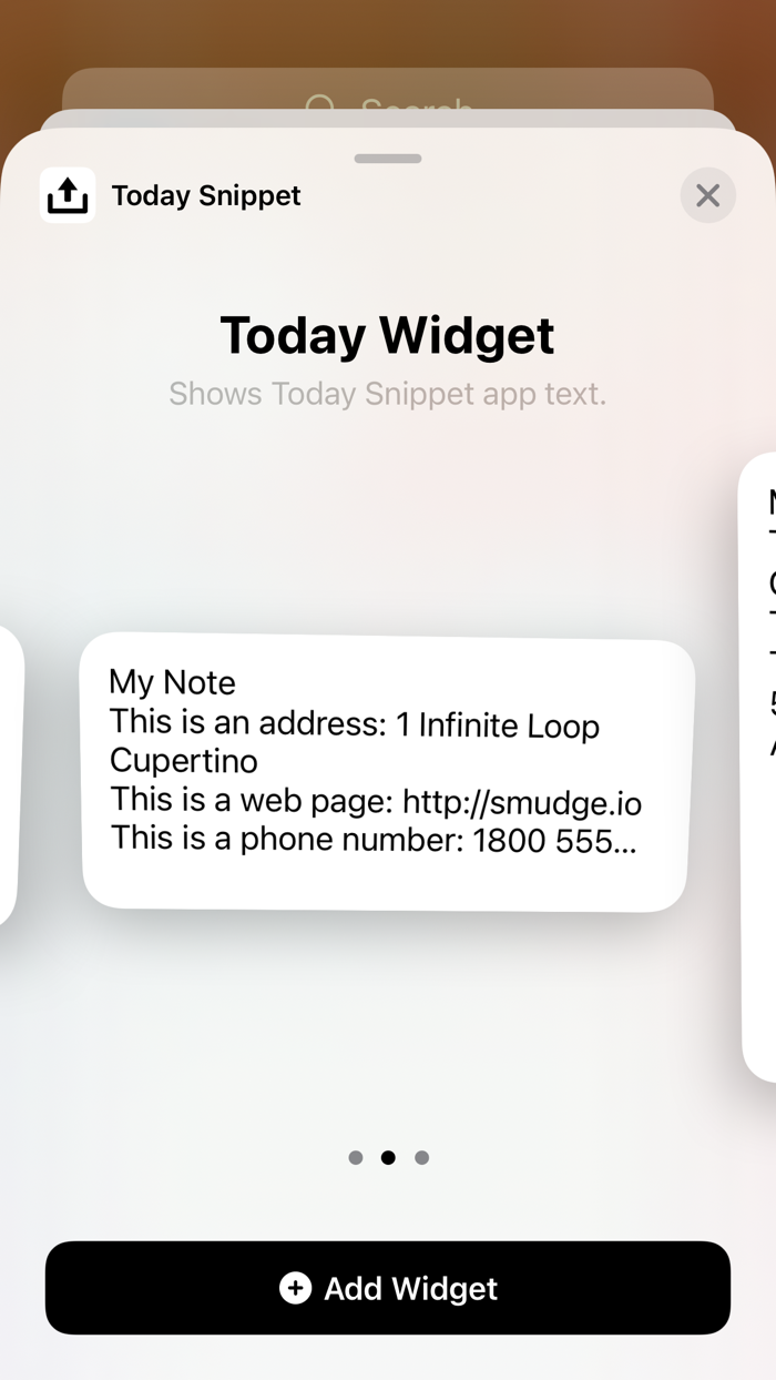 Today Snippet Widget