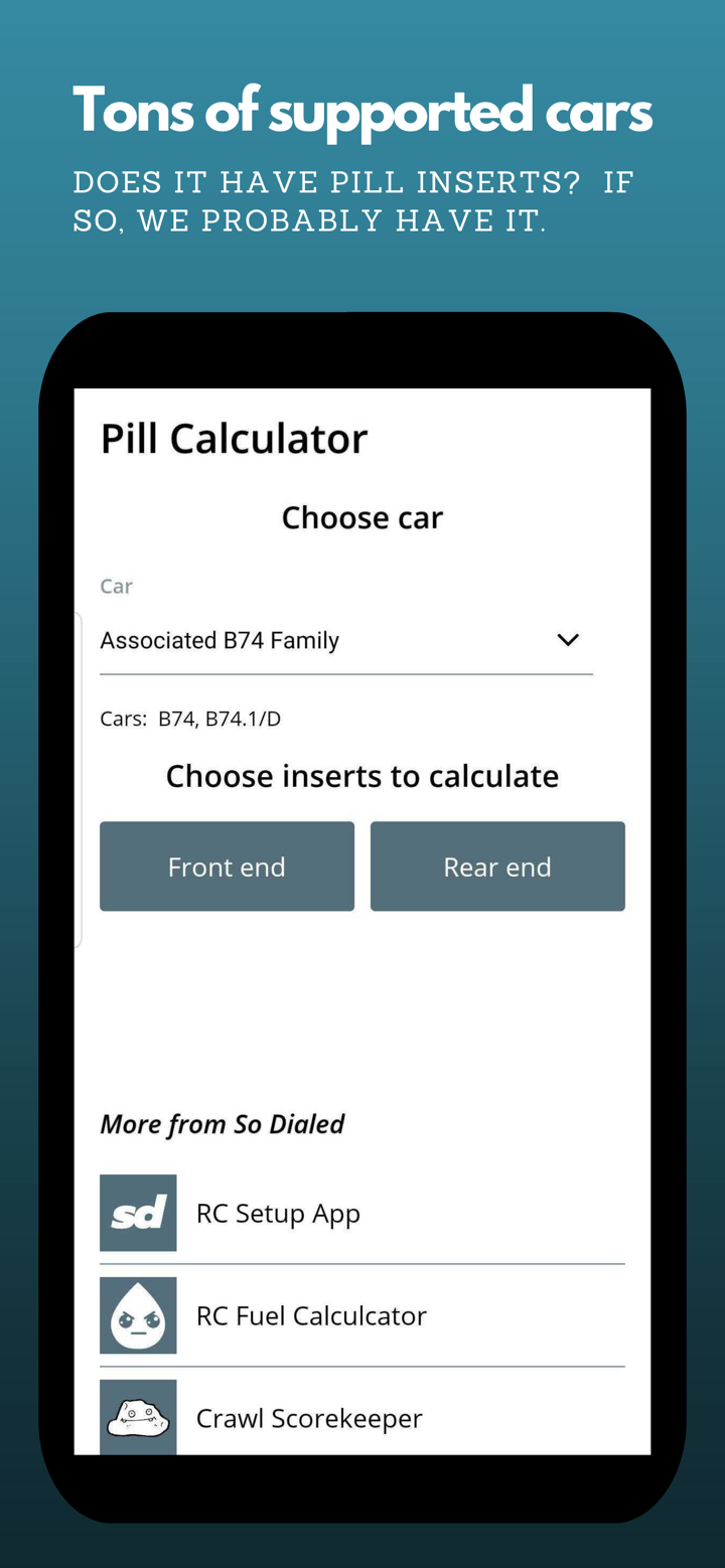 RC Pill Insert Calculator screenshot 3