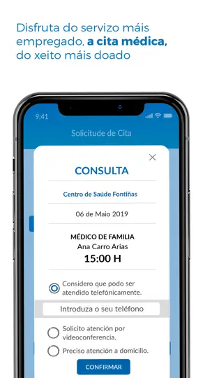 Captura de pantalla de Sergas Móbil en iPhone 3
