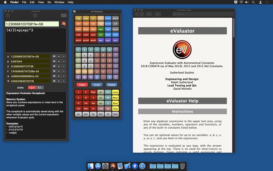 #1. eValuator (macOS) 由: Ralph Sutherland
