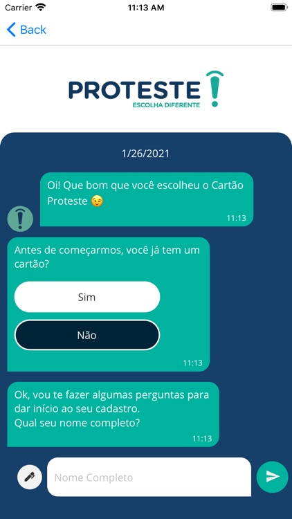 Cartão PROTESTE