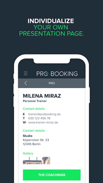 Pro Booking Screenshot