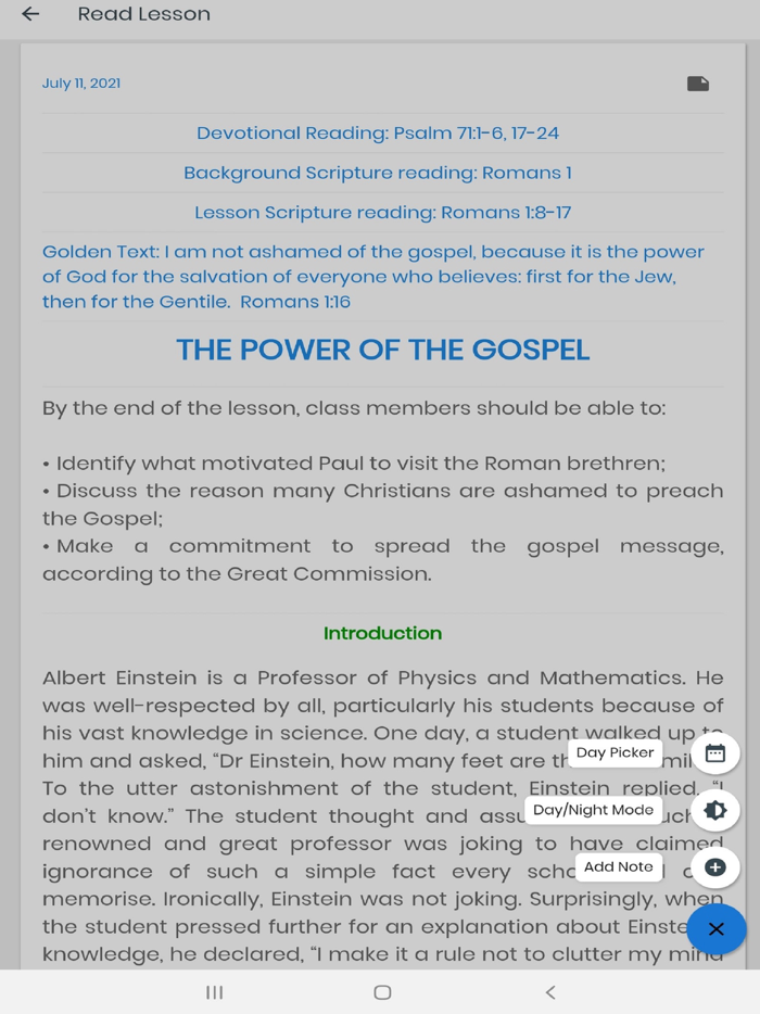 Sunday School Lessons 2021