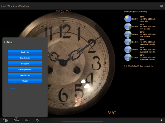 Old Clock+Weather iPad app afbeelding 1