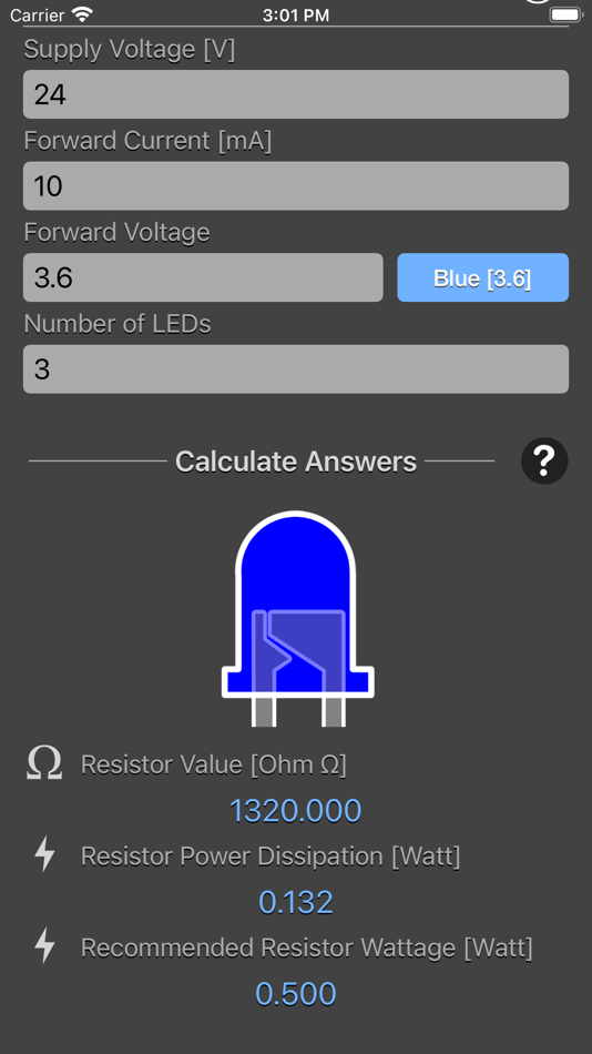 #4. LED Resistor Calculator Plus (iOS) 由: Nitrio