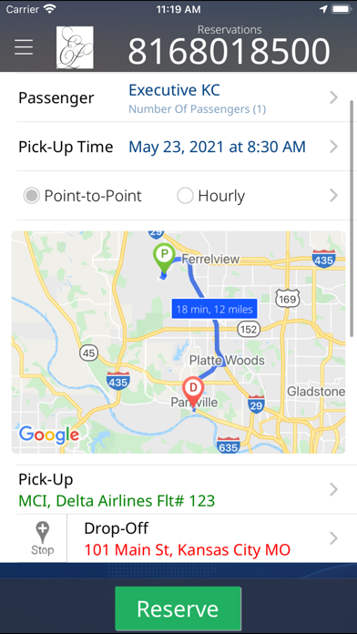 Executive Limousines KC Screenshot