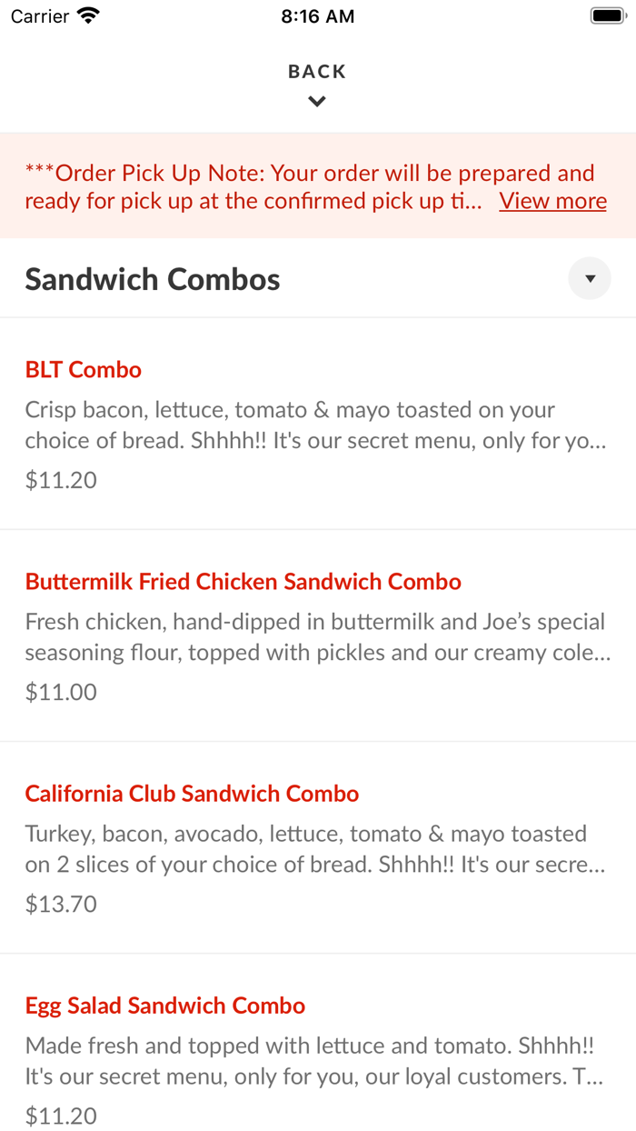 Joe Schmoes Take Out