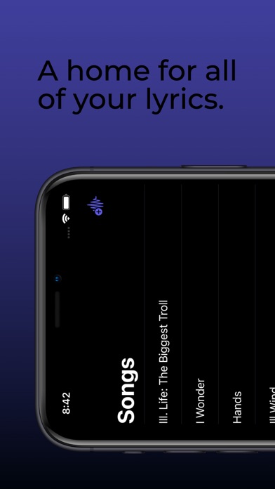 The Lyrics App Screenshot