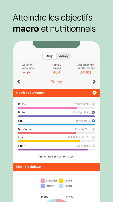 Screenshot #3 pour ProTracker Traqueur de calorie