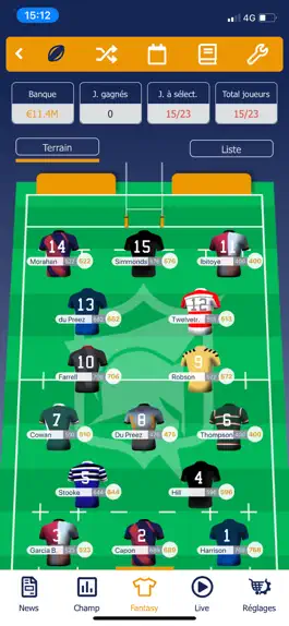 Game screenshot Fantasy Rugby World apk