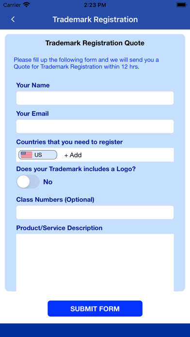 U.S. Trademark Search Tool Screenshot
