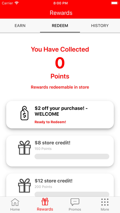 Mama Z Pizzeria Rewards Screenshot