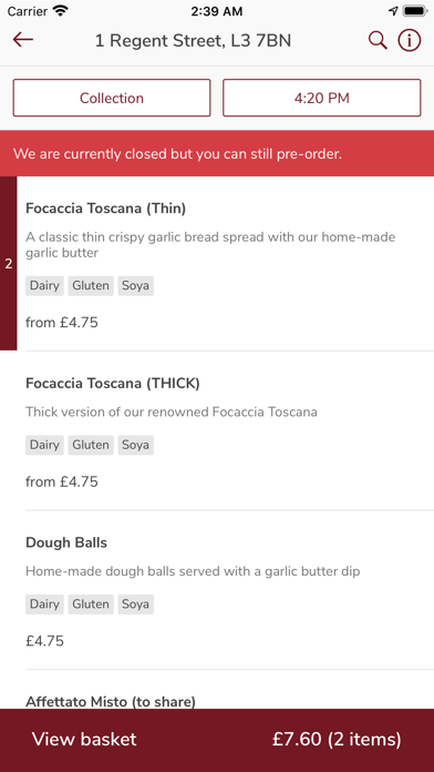 Casa Italia Delivery Screenshot