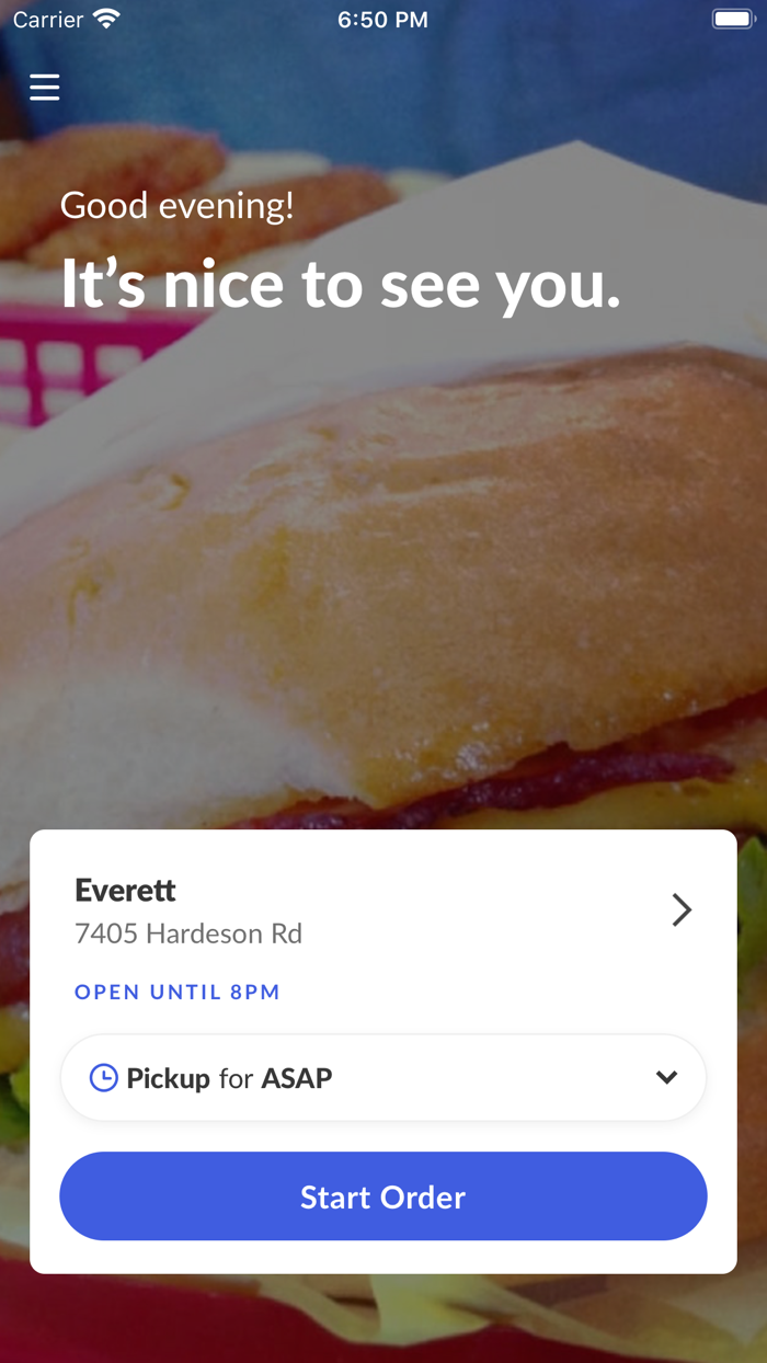 Billie on Burger and Fish Chips