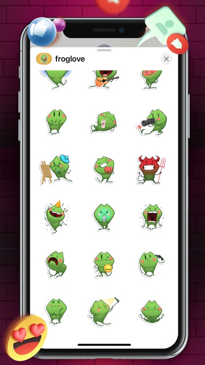 Animated Frog Love Sticker Cut screenshot-3