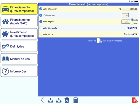 Screenshot #5 pour Juros (compostos e SAC)