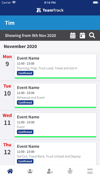 TeamTrack Screenshot