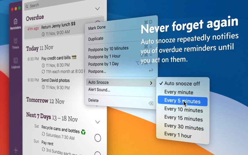 Screenshot #3 pour Due — Reminders & Timers