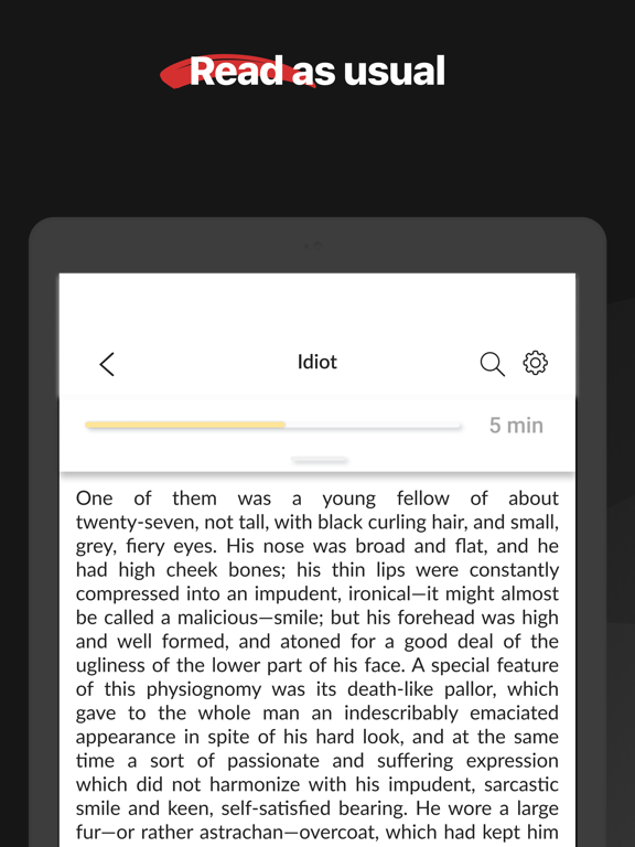 Speed reading: Book reader app iPad screenshot 5 - Book app