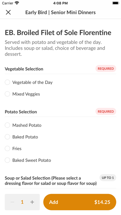 The Kenilworth Diner iPhone screenshot 4 - Food & Drink app