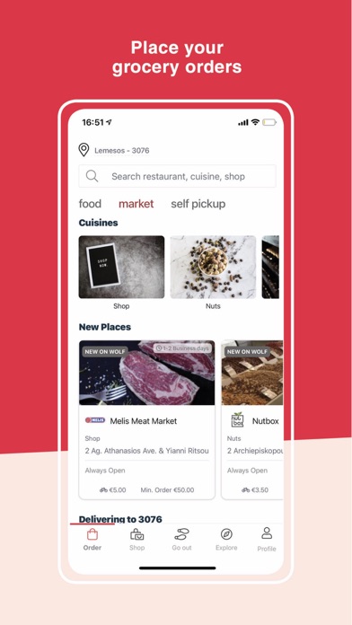 Wolf - restaurants & store app Screenshot