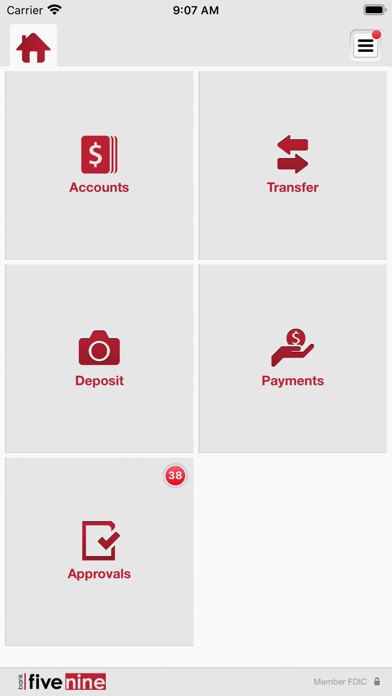 Bank Five Nine Business Mobile Screenshot