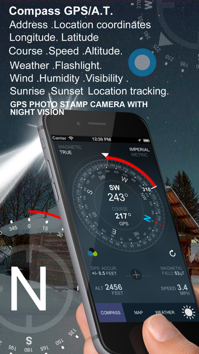 Compass GPS(Map, Weather)のおすすめ画像1