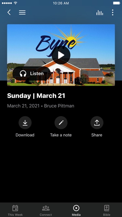 Byne Baptist Church App Screenshot