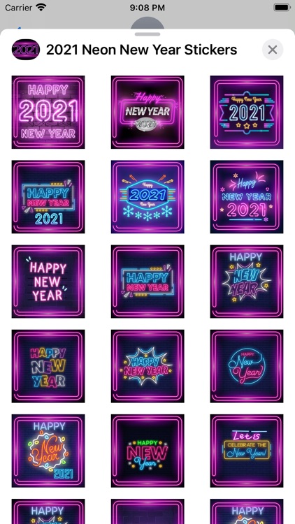 2021 Neon New Year Stickers screenshot-4