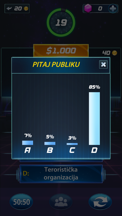 Želiš biti Milijunaš-Kviz 2020 Screenshot