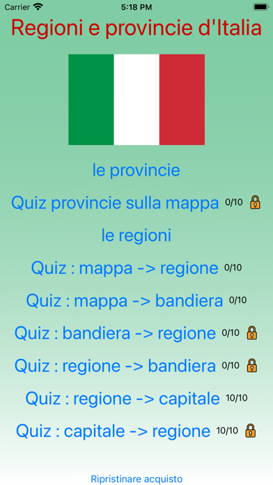 Regioni e provincie d'Italia Screenshot