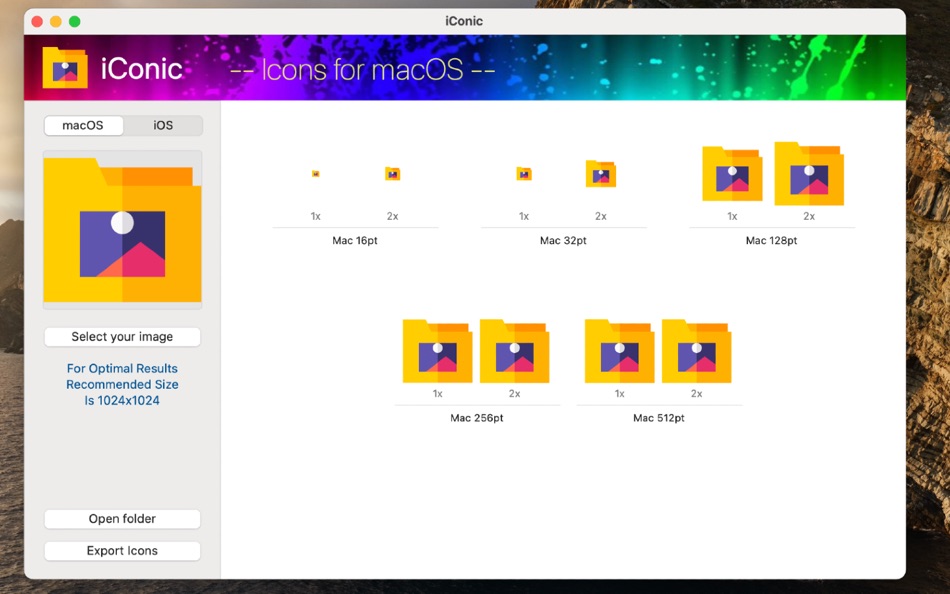 #1. iConic - App Icon Set Creator (macOS) 由: Rodrigo Belloso