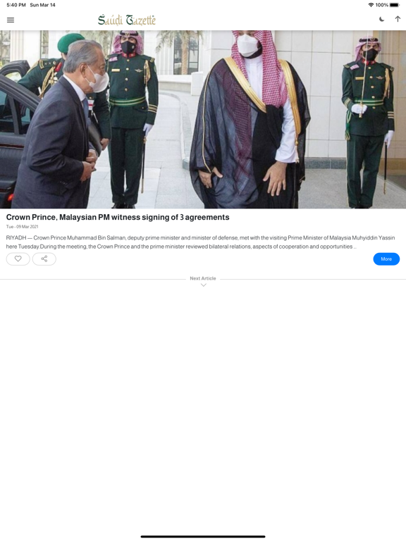 Saudi Gazette iPad screenshot 4 - News app